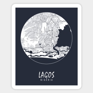 Lagos, Nigeria City Map - Full Moon Magnet